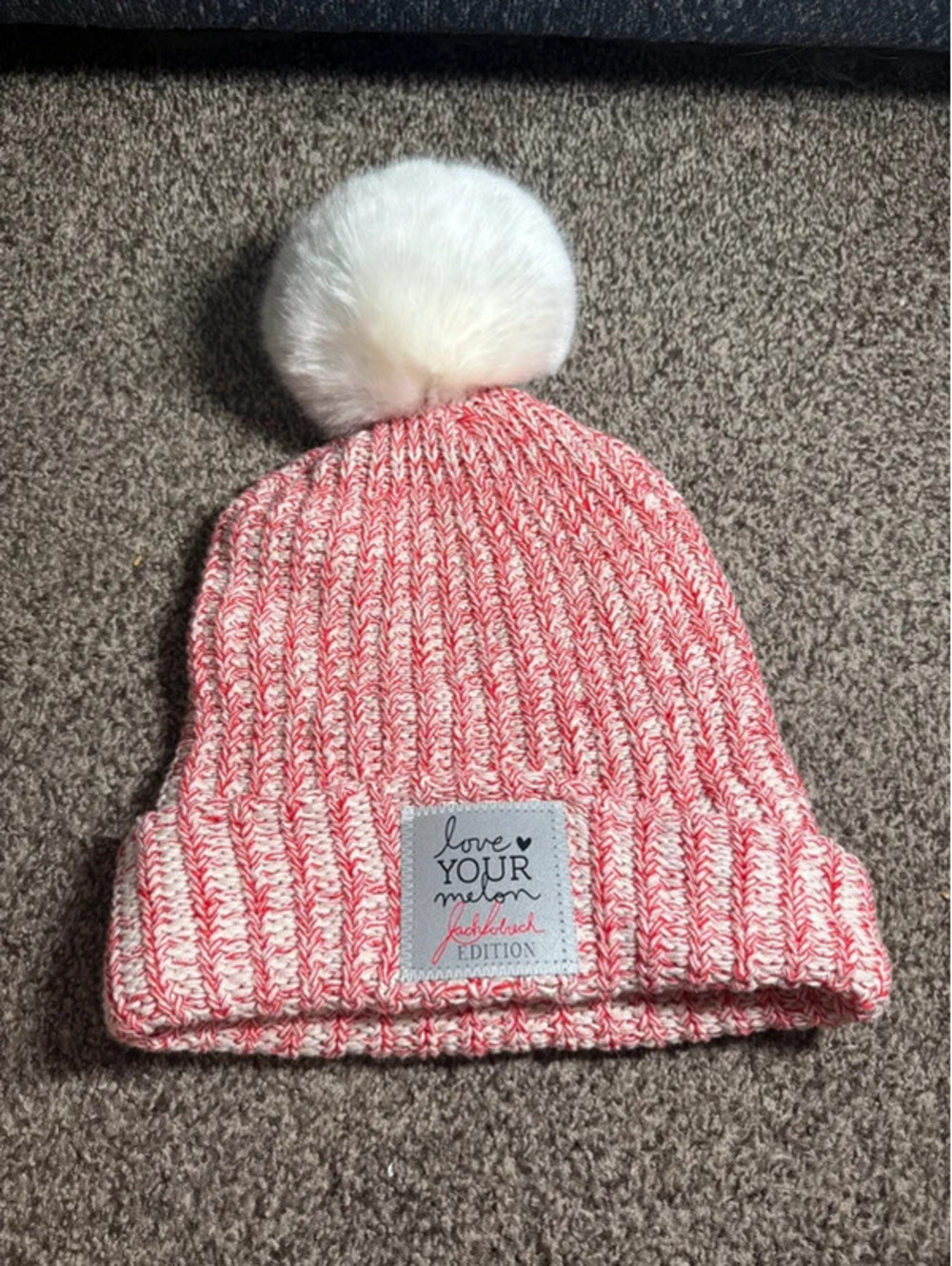 Love Your Melon Jack Sobiech Edition Pink White Pom Beanie Made in USA